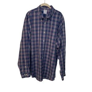 Brooks Brothers Mens Blue Plaid Regent Original Polo Shirt XXL Preppy Casual